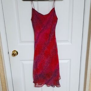 Pink Leopard Print Slip Dress